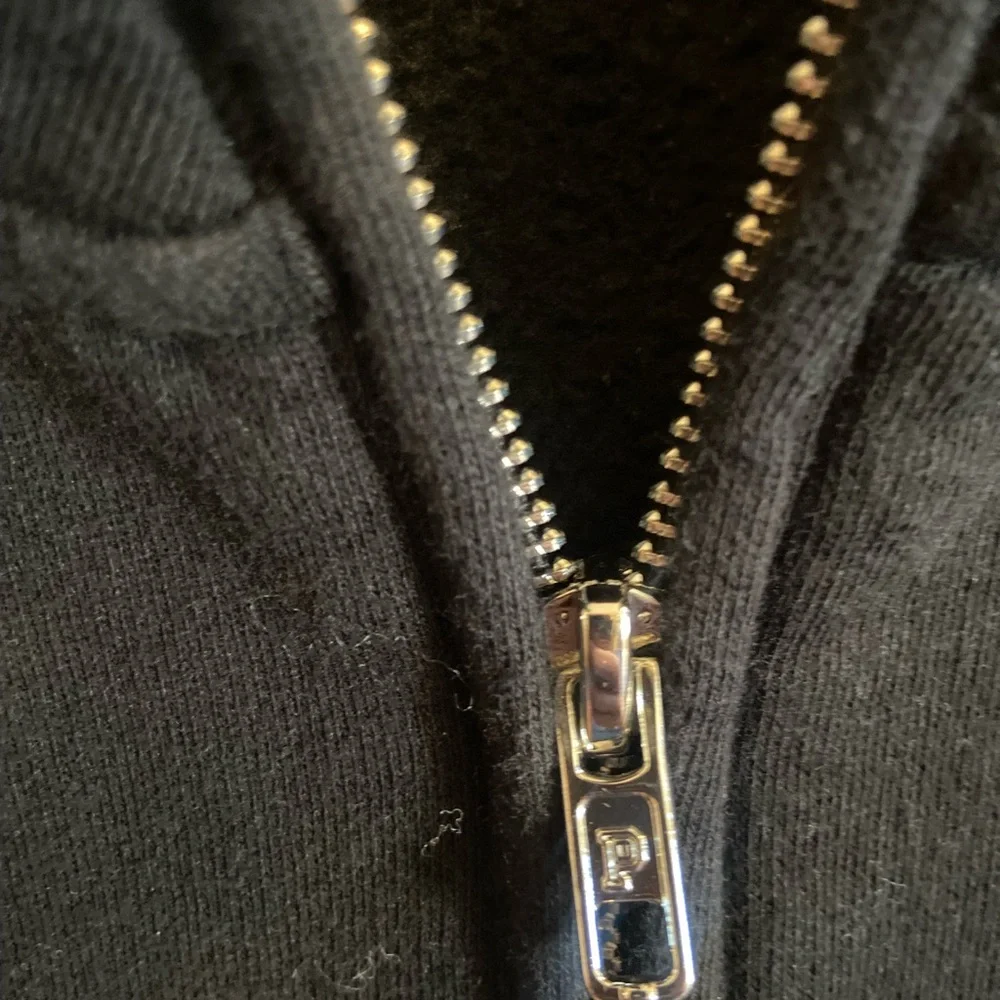 VS Pink qtr zip crop black sweatshirt SIZE XS